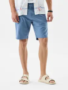 Snitch Men Blue Mid-Rise Regular Fit Shorts