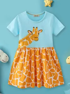 INCLUD Girls Animal Printed Fit & Flare Dress