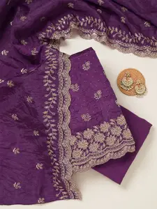 Koskii Ethnic Motifs Embroidered Beads and Stones Unstitched Dress Material