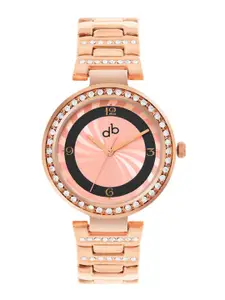 DressBerry Women Brass Dial & Bracelet Style Straps Analogue Watch DB404