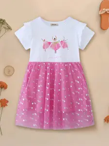 INCLUD Girls Graphic Print Fit & Flare Dress