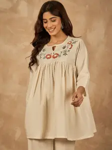 Anouk Women Floral Embroidered A-Line Kurti