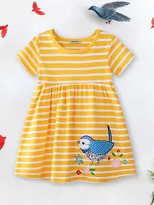 INCLUD Girls Striped Fit & Flare Dress