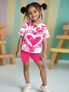 INCLUD Girls Printed Short Sleeves T-shirt With Shorts