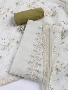 Meena Bazaar Floral Printed Sequinned Unstitched Dress Material