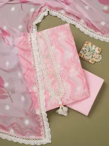 Koskii Geometric Embroidered Sequinned Unstitched Dress Material