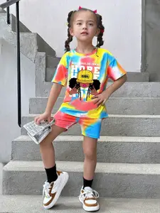 INCLUD Girls Printed Short Sleeves T-shirt With Shorts