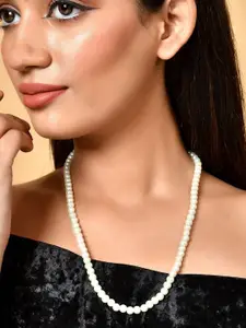 Anouk Gold-Plated Pearl Beaded Layered Layered Statement Necklace