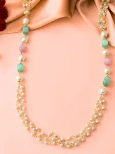 Anouk Gold-Plated Pearls Pearls Beaded Multilayered Necklace