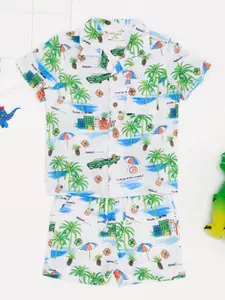 Pantaloons Baby Boys Printed Pure Cotton Shirt with Shorts