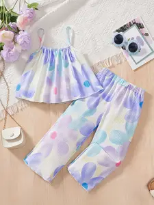 INCLUD Girls Printed Top with Trousers