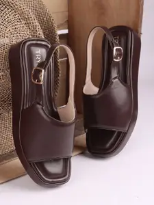 TRYME Women Flatform Heeled Buckle Heels