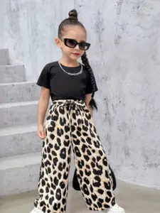 INCLUD Girls Printed T-shirt with Trousers