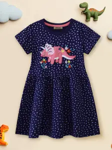 INCLUD Girls Polka Dot Print Fit & Flare Dress