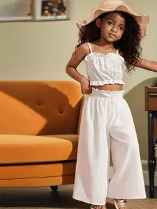 INCLUD Girls Shoulder Straps Top With Trousers