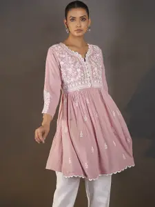 Anouk Floral Embroidered V-Neck Thread Work Thread Work Kurti