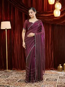 kasee Embellished Beads and Stones Pure Silk Saree