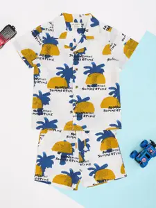 Pantaloons Baby Boys Printed Pure Cotton Shirt with Shorts