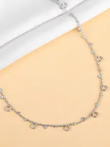 GIVA 925 Silver Rhodium-Plated Deserving Beauty Zircon Studded Necklace