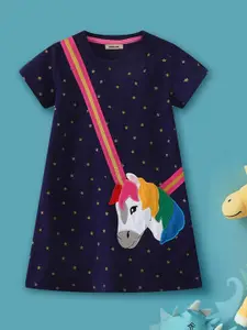 INCLUD Star Girls Printed A-Line Dress