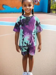 INCLUD Girls Printed T-shirt with Shorts