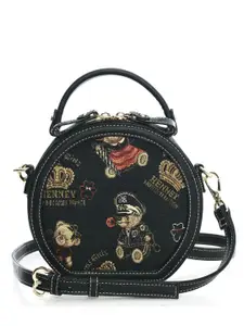 Henney Bear Textured Half Moon Shoulder Bag Handbags