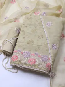 Meena Bazaar Embroidered Organza Unstitched Dress Material