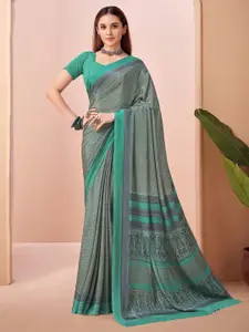 Saree mall Batik Printed Pure Crepe Block Print Sarees