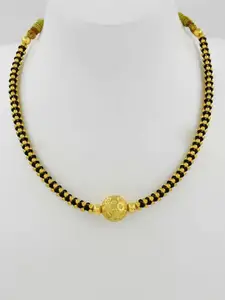 Heer Collection Gold-Plated Artificial Beaded Kolhapuri Thushi Choker Necklace