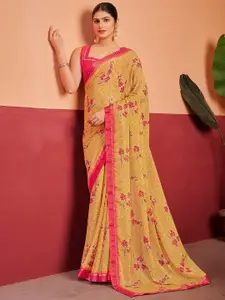 Anouk Floral Pure Chiffon Saree