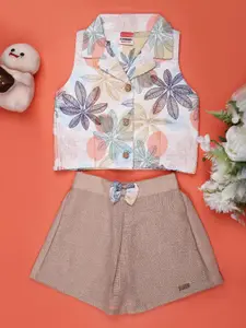 V-Mart Girls Printed Shirt with Shorts