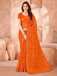 Saree mall Bandhani Pure Chiffon Bandhani Sarees