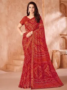 Saree mall Bandhani Pure Chiffon Designer Bandhani Sarees