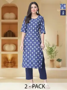 Anouk Rustic Selection Of 2 Women Ethnic Motif Printed Straight Kurta
