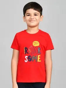 Lux Cozi Boys Printed Round Neck Pure Cotton T-shirt With Shorts
