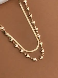 PALMONAS Stainless Steel Gold-Plated Layered Waterproof & Anti-Tarnish Necklace