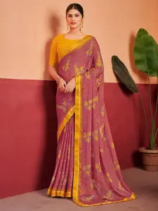 Anouk Floral Zari Pure Chiffon Saree