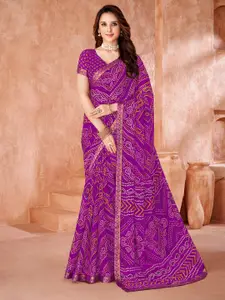 Saree mall Bandhani Pure Chiffon Designer Bandhani Sarees