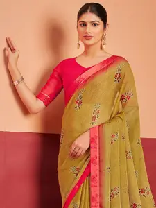 Anouk Floral Printed Daily Pure Chiffon Saree