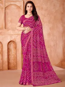 Saree mall Bandhani Print Pure Chiffon Sarees