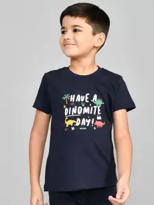 Lux Cozi Boys Printed Round Neck Pure Cotton T-shirt With Shorts