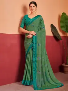 Anouk Floral Printed Pure Chiffon Saree