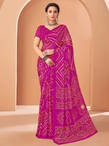 Saree mall Bandhani Pure Chiffon Bandhani Sarees