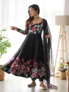 ODETTE Printed Semi-Stitched Dress Material