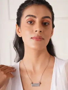 JAYPORE Silver Silver-Plated Minimal Necklace