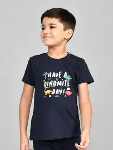 Lux Cozi Boys Printed Round Neck Pure Cotton T-shirt With Shorts