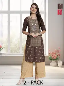Anouk Rustic Selection Of 2 Women Ethnic Motifs Printed Crepe Kurta