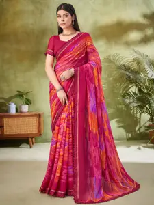Anouk Striped Pure Chiffon Saree