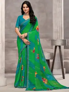 Anouk Floral Pure Chiffon Saree