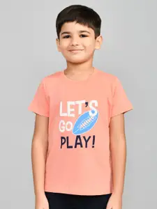 Lux Cozi Boys Printed Round Neck Pure Cotton T-shirt With Shorts